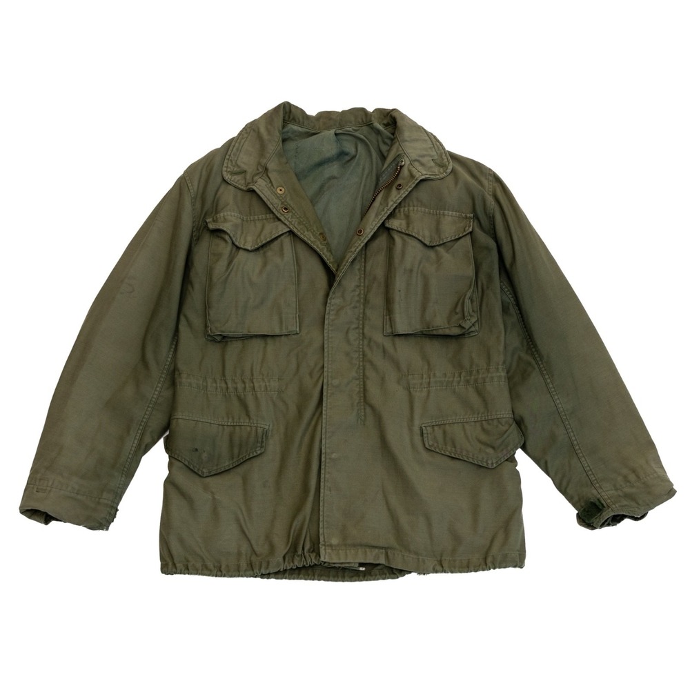 VTG US ARMY M-65 Field Jacket Coat Cold Weather Mans OG-107 Vietnam 60s Size L